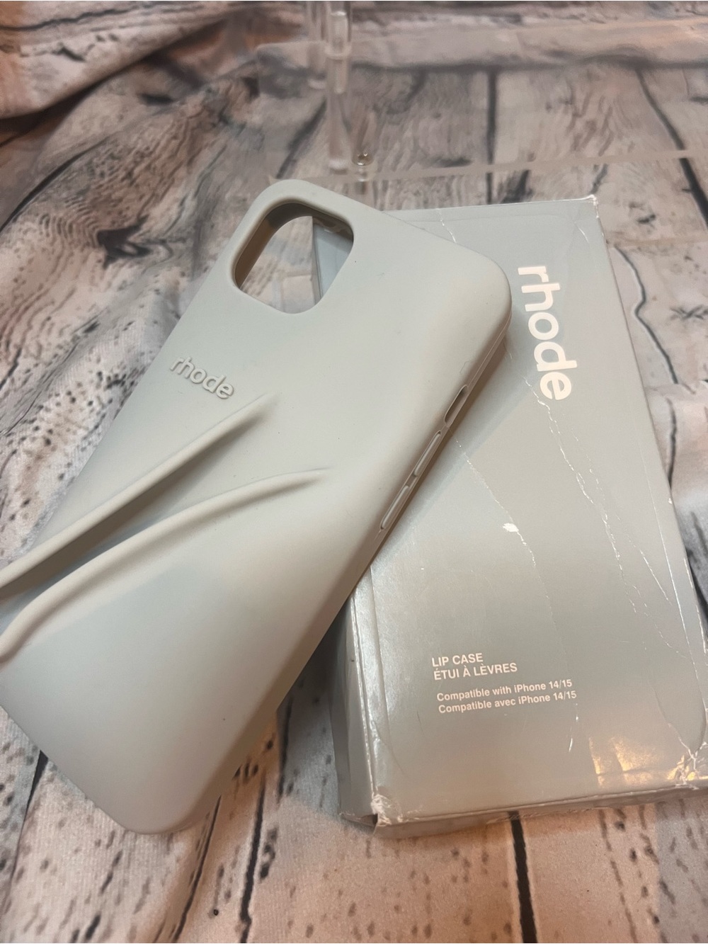 RHODE Gray Lip Silicone iPhone Case